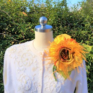 50&#39;s BEADED SWEATER/Rockabilly Sweaters/Pinup Sweaters/Vintage Dressy Cardigans/50&#39;s Cardigans/Ivory Beaded Sweaters/Near MINT Condition