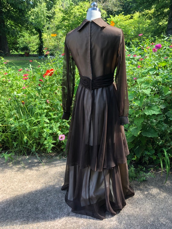 70's BROWN GOWN/70's Long Dresses/70's Dress… Gem