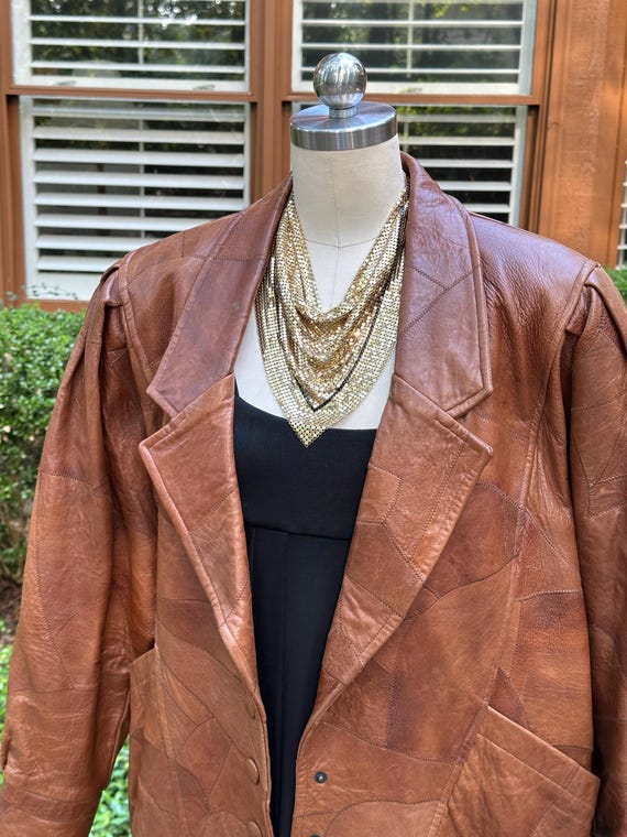 GORGEOUS 80s PATCHWORK Leather Jacket/Patchwork J… - image 2