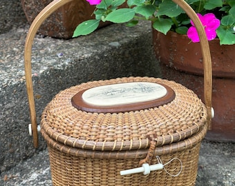 RARE FARNUM NANTUCKET Handbag/Nantucket Lightship Handbag/Nantucket Baskets/Vintage Nantucket Purse/Vintage Basket Purse/Near Mint Condition