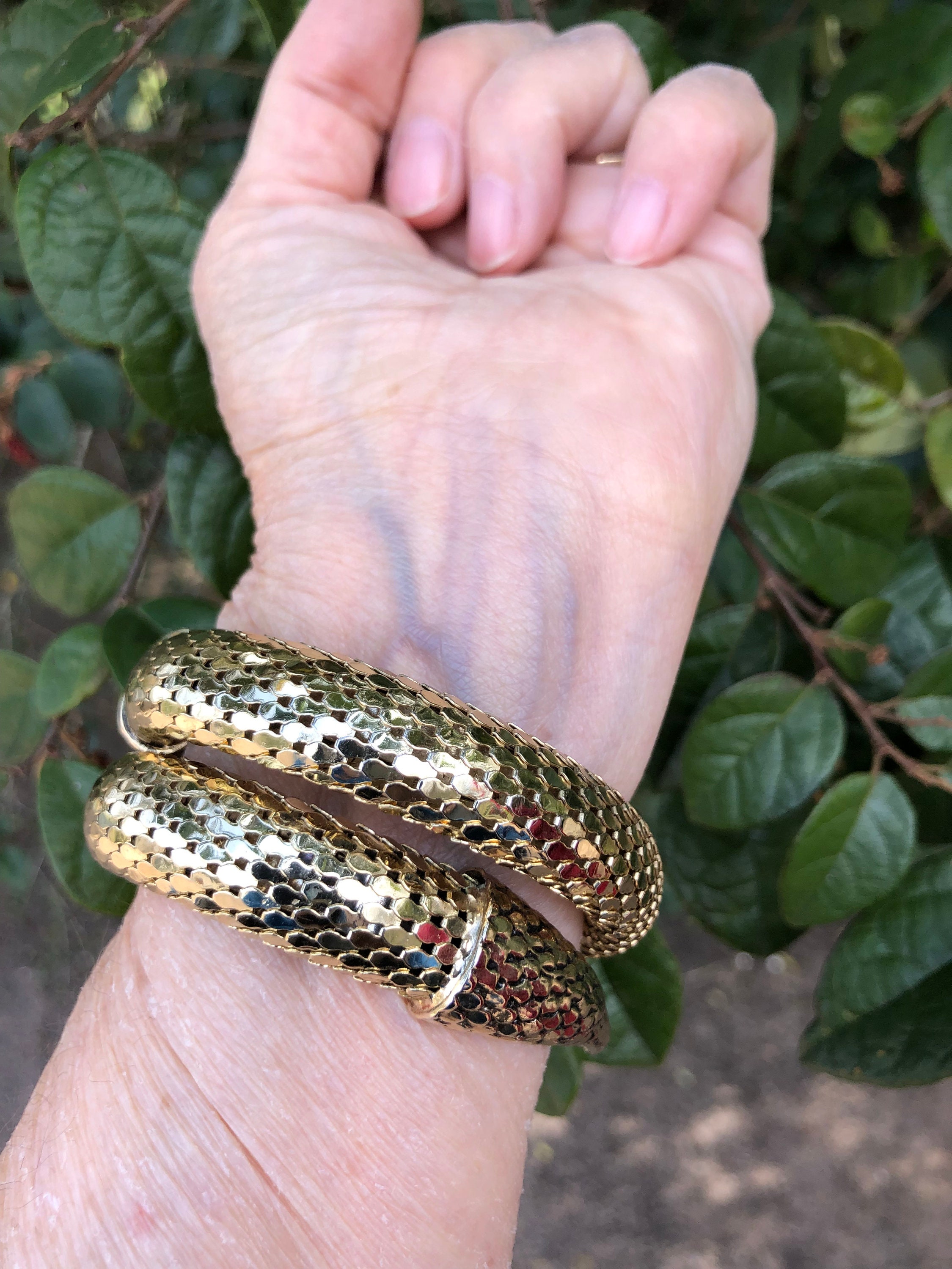 売約済【snake】vintage 蛇 ヴィンテージ バングル70年代 メッシュ SNAKE BRACELET Whiting and Davis/60's Snake Bangle/60's