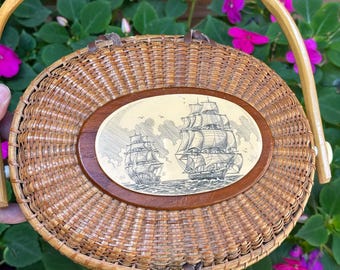 ナンタケット バスケット 貝殻付き - ジグザグ レース - Etsy 日本