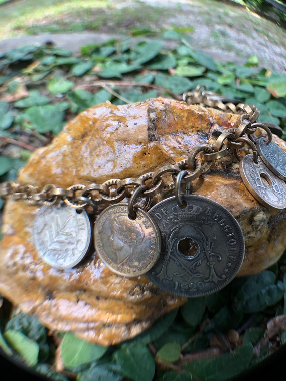 RARE MONET 40's COIN Necklace/40's Jewelry/40's N… - image 7