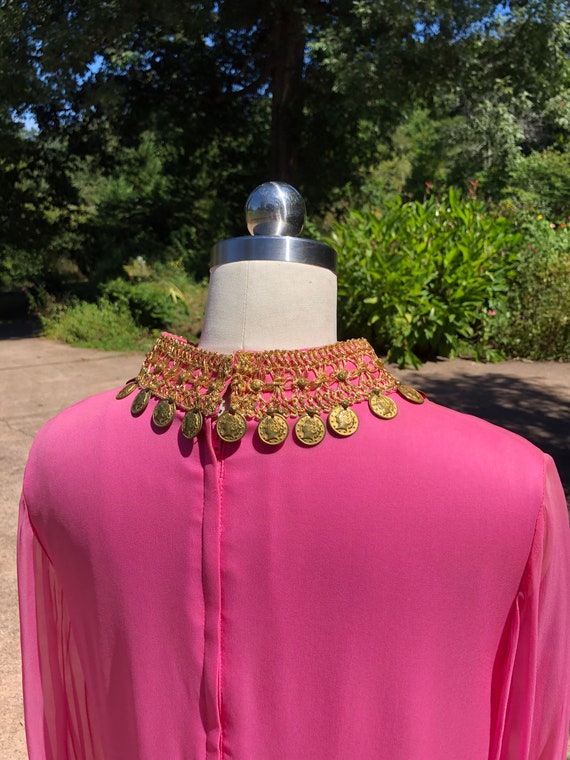 FABULOUS 60's PINK DRESS/Coin Trimmed Dress/60's … - image 7