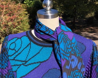 DESIGNER 80's SWEATER SET/Umi for Ann Crimmons/Sweater Sets/80's Two Piece Dresses/Vintage Dresses/80's Dresses/Mint Condition