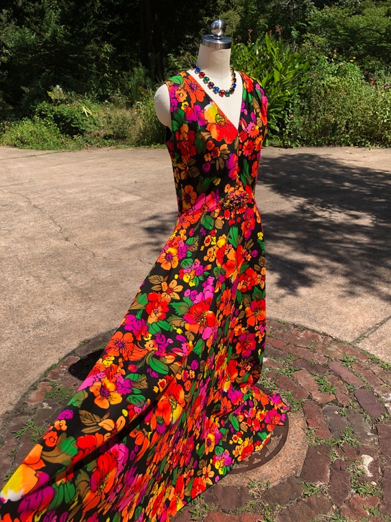 GORGEOUS 70's FLORAL Maxi/70’s Floral Maxi/Flower… - image 4