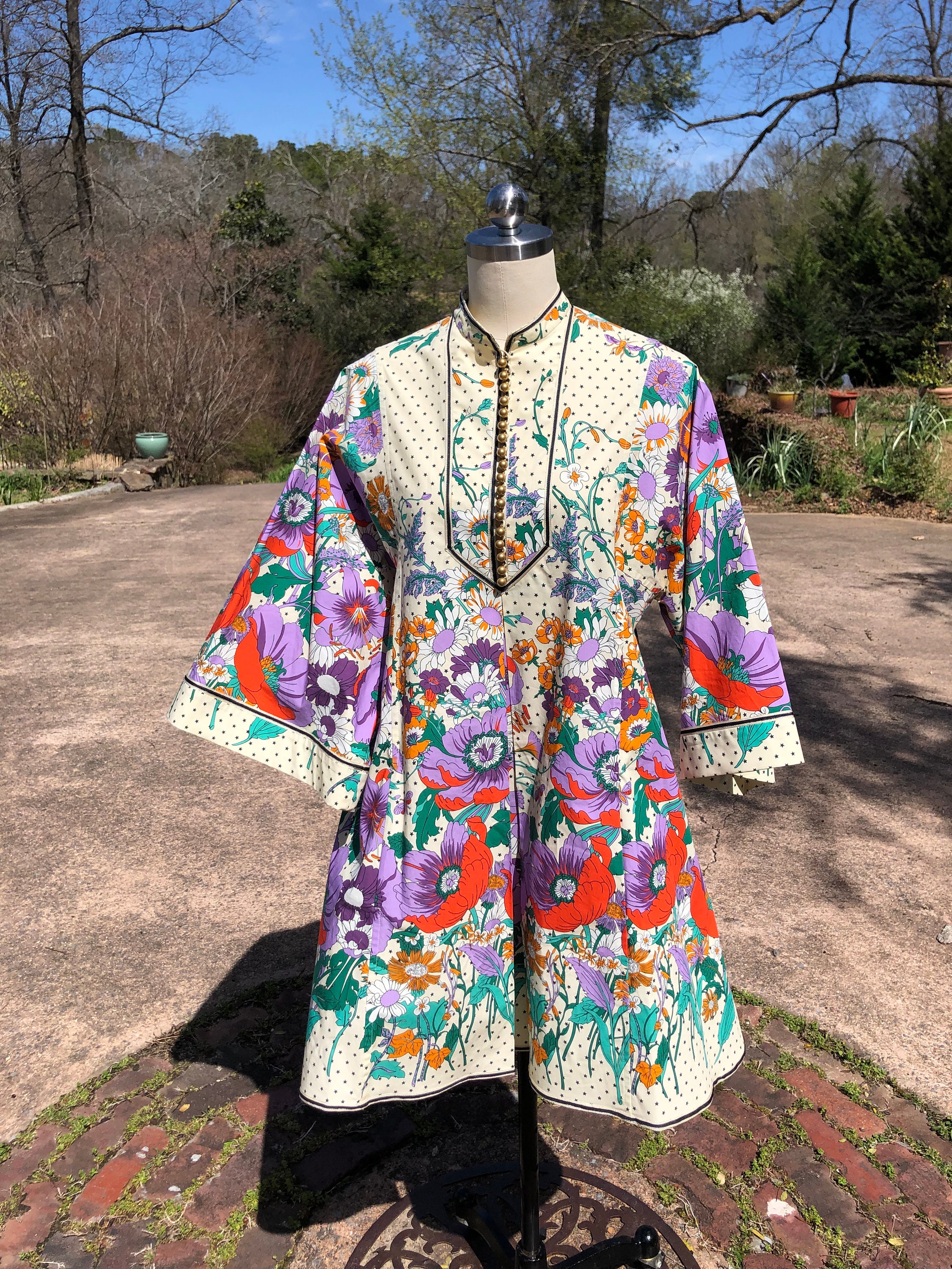 GLORIOUS GUCCI Floral Printed Dress/gucci Kaftan Dress