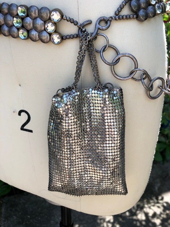 RARE Antique Mesh Chatelaine/Whiting and Davis Me… - image 4