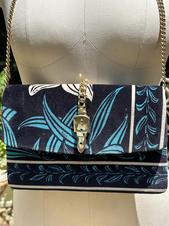 EMILIO PUCCI タッセル チェーンベルト 保存袋付 GORGEOUS 60's PUCCI Velvet Handbag/pucci/emilio Pucci/clutch