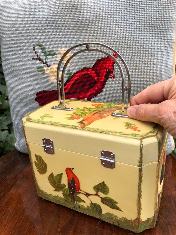 BIRD DECOUPAGE Handbag/Bird Box Purse/Bird Purse/… - image 2