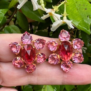 GORGEOUS SIGNED 60&#39;s SCHREINER Earrings/Schreiner Earrings/Pink Earrings/60s Earrings/Schreiner Jewelry/Schreiner/Mint Condition