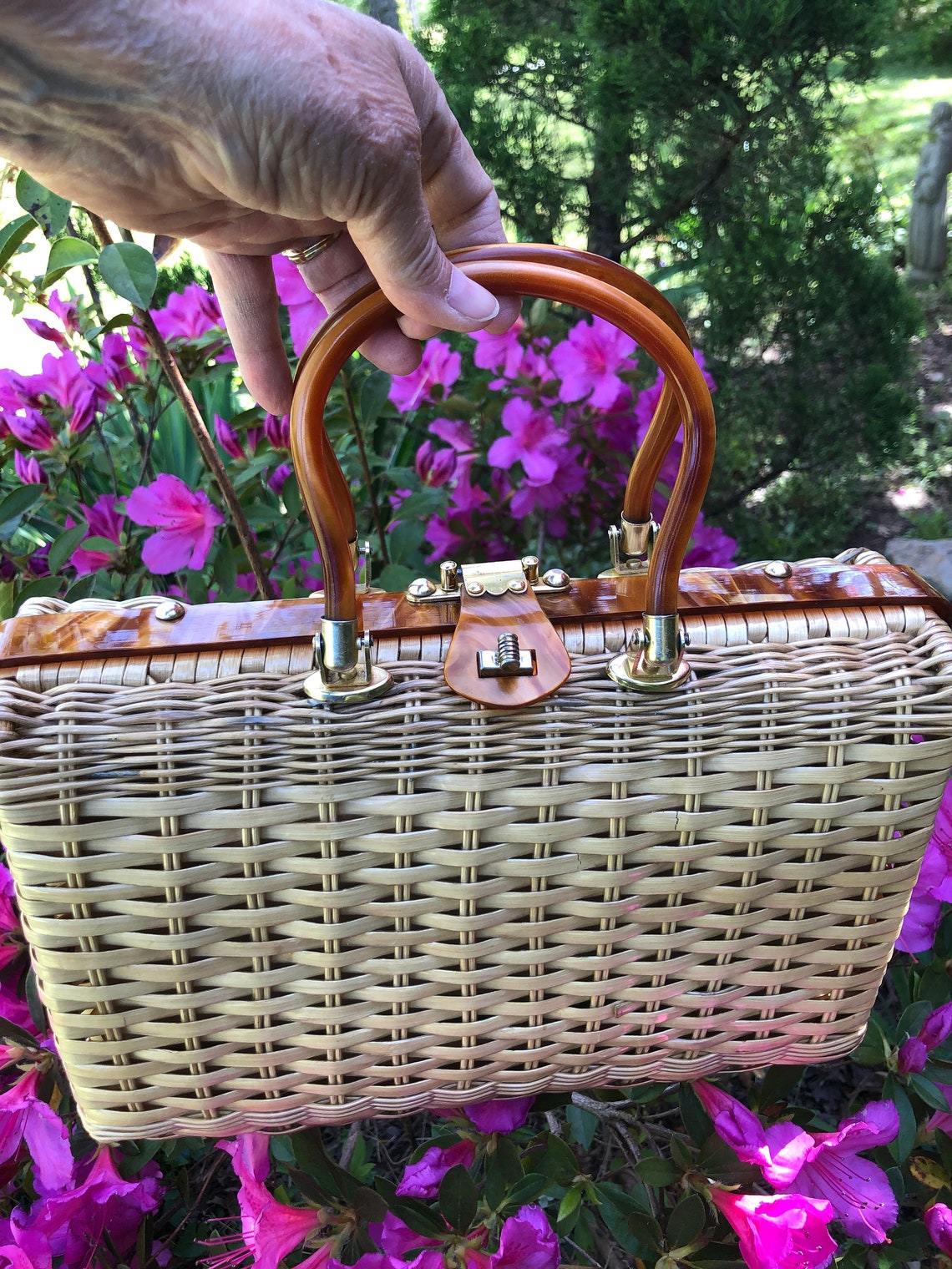 50’s Charming by Atlas Poodle Wicker Handbag main image 1