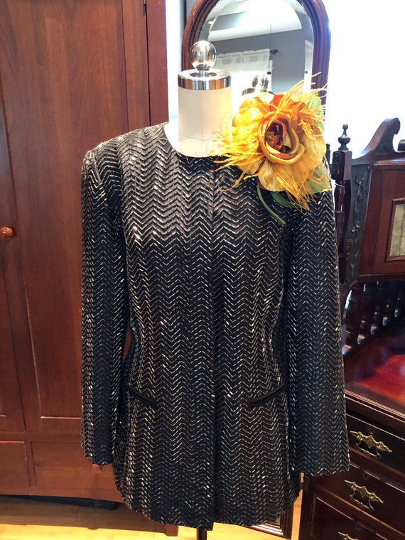 80's BILL BLASS BEADED Jacket/Vintage Bill Blass/… - image 10