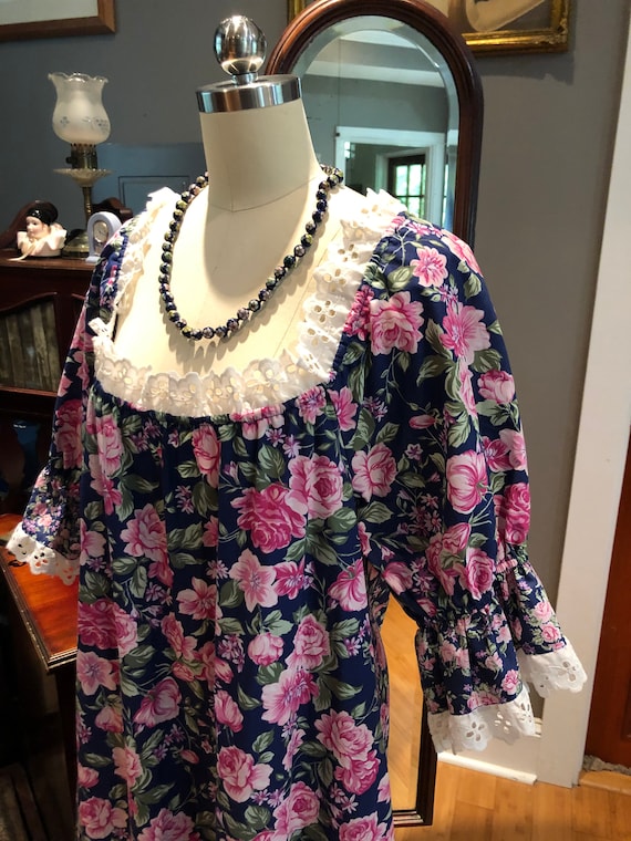 RARE 70's COTTAGE Core XL Floral Maxi/Princess Ka… - image 7