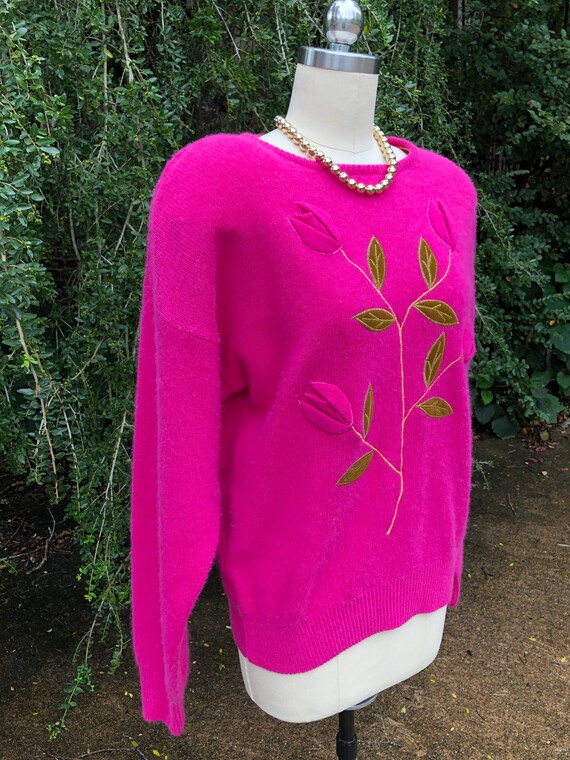 LILY of California Sweater/80's Sweaters/Fushia S… - image 7