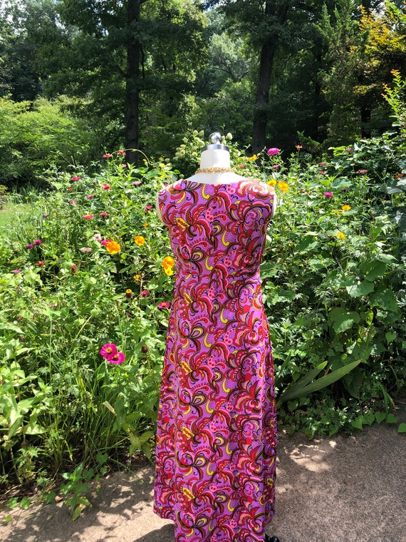 BEAUTIFUL 60's PAISLEY Maxi Dress/60's GoGo Maxi … - image 3