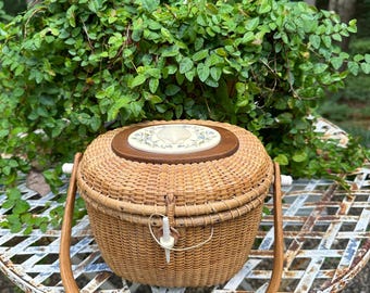 BARLOW社 ナンタケットバスケット Nantucket Basket Barlow NANTUCKET BASKET With Great Schooner Portrait. Full
