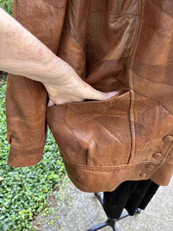 GORGEOUS 80s PATCHWORK Leather Jacket/Patchwork J… - image 7