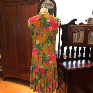 RARE 60's RESORT to RIVIERA Dress/Vintage Riviera Robes Dress/Vintage Flounce Skirt Dress/60’s Dress/60’s Flower Power Dress/Mint Condition image 9