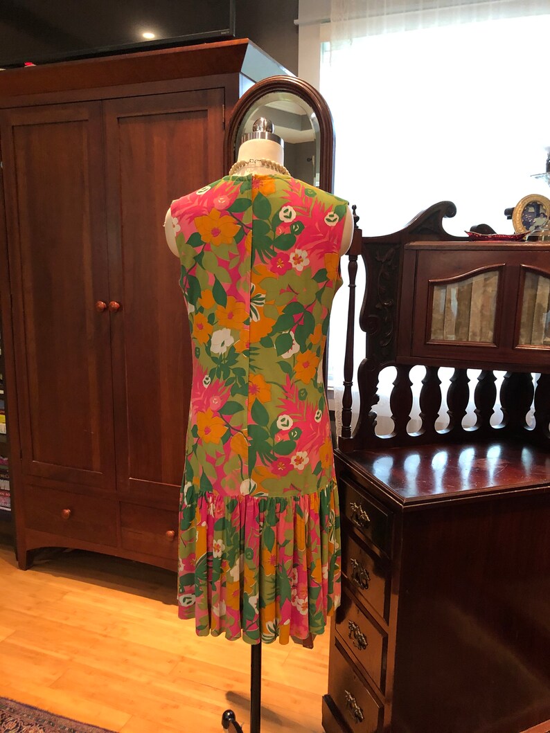 RARE 60's RESORT to RIVIERA Dress/Vintage Riviera Robes Dress/Vintage Flounce Skirt Dress/60’s Dress/60’s Flower Power Dress/Mint Condition image 9