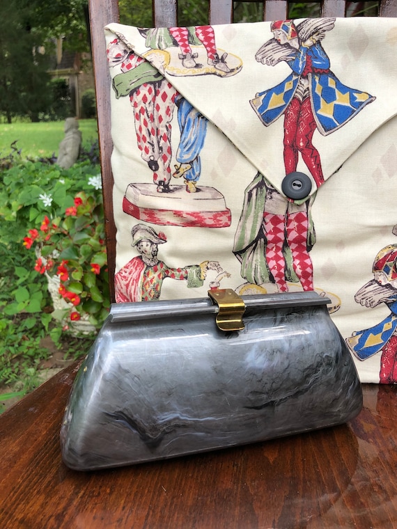 GRAY LUCITE Clutch/Lucite Handbags/Lucite Clutches