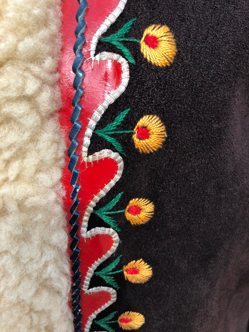 RARE 70's PENNY LANE Coat/Real Shearling Coats/Sherpa Coats/Embroidered Coats/Vintage Penny Lane/Almost Famous Coats/Near Mint Condition image 7