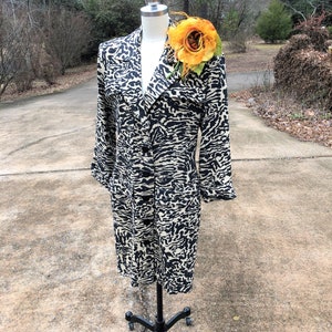 RARE YVES SAINT Laurent 80's Dress/Rive Gauche Coat/Designer Animal Print Coat/Animal Print Dress/Yves Saint Laurent/Mint Condition image 2