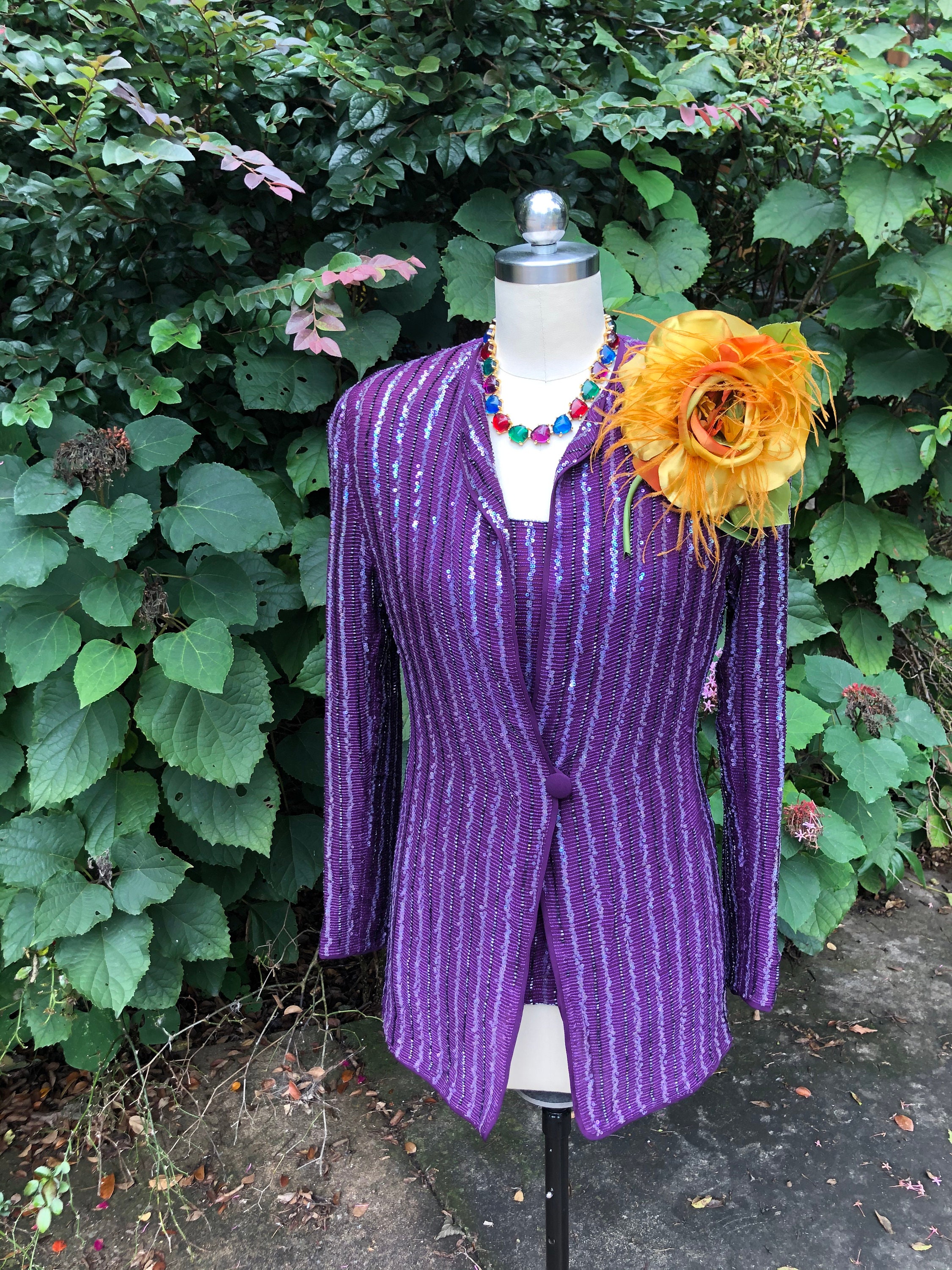 90s giorgio armani ショートジャケット　レーヨン×アセテート 80's GIORGIO ARMANI Beaded Shell and Jacket/giorgio Armani/beaded