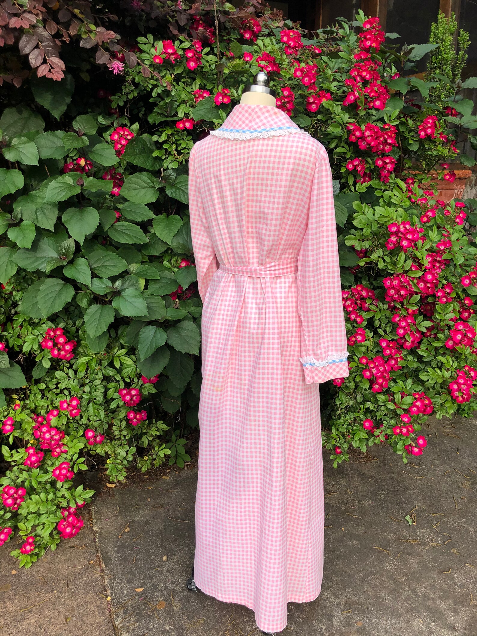 LOVELY 80's PINK Checked Robe Set/Vintage 80s Gingham | Etsy