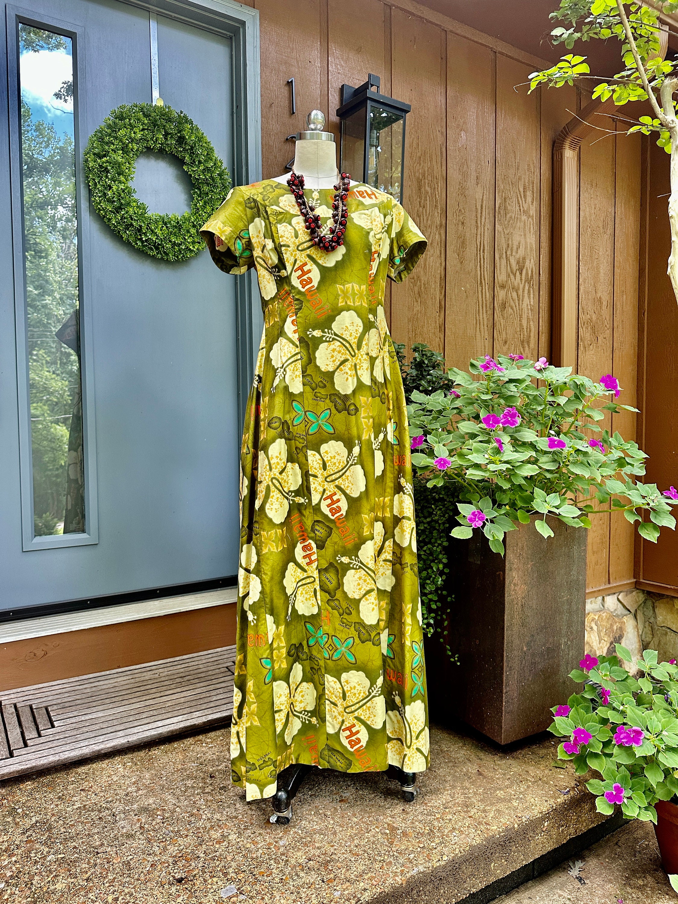 RARE 70's HAWAIIAN Dress/vintage Hawaiian Dresses/hawaiian