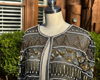 80's DRESSY JACKET/80’s Beaded Jacket/80’s Sequin Jacket/Vintage Dress Jacket/Vintage Formal Jacket/80’s Formal Jacket/Mint Condition