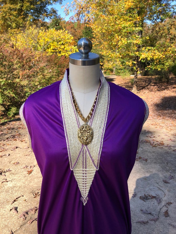 BEAUTIFUL 70's PURPLE Nightgown Dress/70’s Sleeve… - image 1