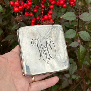 ANTIQUE STERLING CIGARETTE Case/Cigarette Cases/Unisex Cig Case/Ladies Accessories/Engraved Cigarette Case/Good Vintage Condition