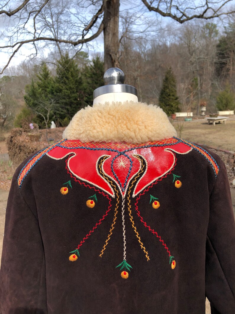 RARE 70's PENNY LANE Coat/Real Shearling Coats/Sherpa Coats/Embroidered Coats/Vintage Penny Lane/Almost Famous Coats/Near Mint Condition image 4