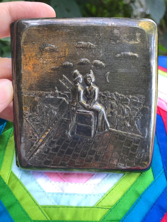 RARE ANTIQUE CIGARETTE Case/Art Deco Cigarette Ca… - image 5