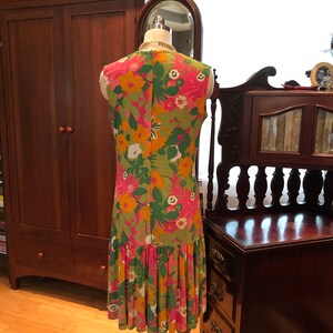 RARE 60's RESORT to RIVIERA Dress/Vintage Riviera Robes Dress/Vintage Flounce Skirt Dress/60’s Dress/60’s Flower Power Dress/Mint Condition image 3