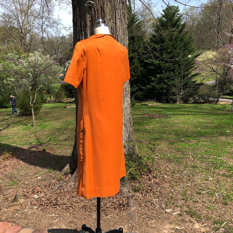 70's VINTAGE MOD Pumpkin Orange Dress/70s Mod Dress/Vintage Mod Dress/Jeanne Durrell Dress/70s Retro Dress/70's Dress/Near MINT Condition image 7