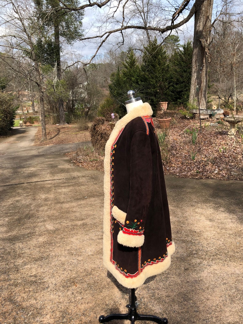 RARE 70's PENNY LANE Coat/Real Shearling Coats/Sherpa Coats/Embroidered Coats/Vintage Penny Lane/Almost Famous Coats/Near Mint Condition image 5
