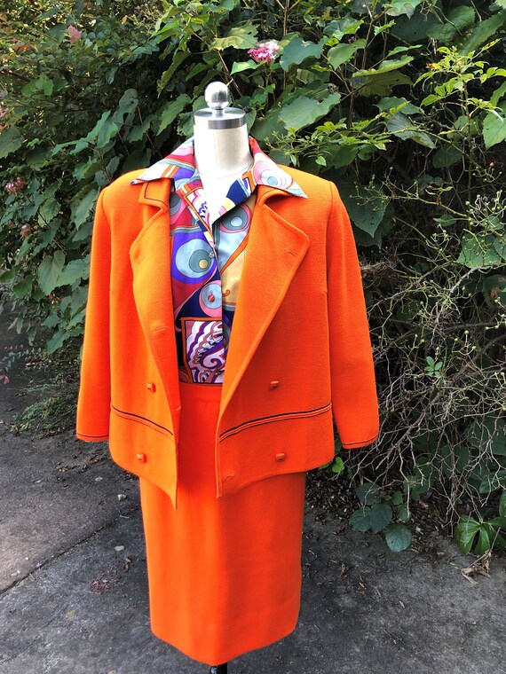 60's RARE ITALIAN Knit Suit with Psychedelic Blou… - image 8