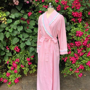 LOVELY 80's PINK Checked Robe Set/vintage 80’s Gingham Robe and ...
