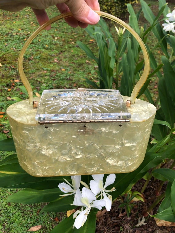 YELLOW LUCITE Handbag/Lucite Handbags/Lucite Purs… - image 2