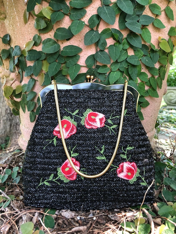 RARE ROSE Beaded Handbag/Beaded Handbags/Cocktail 