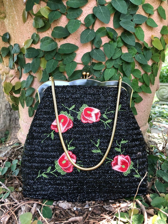 RARE ROSE Beaded Handbag/Beaded Handbags/Cocktail 