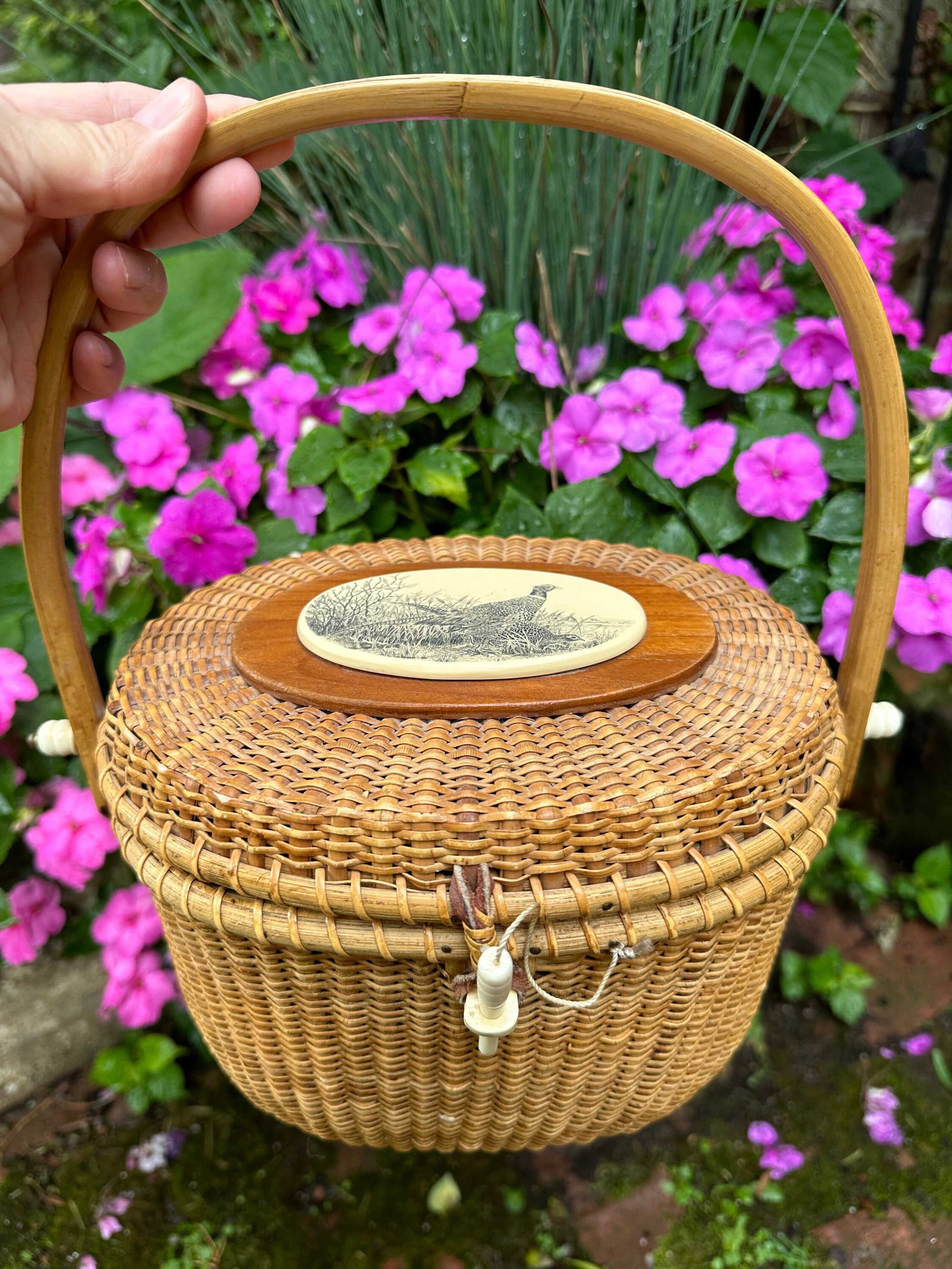 BARLOW社 ナンタケットバスケット Nantucket Basket Barlow Type NANTUCKET BASKET Vintage W/faux Carved Double