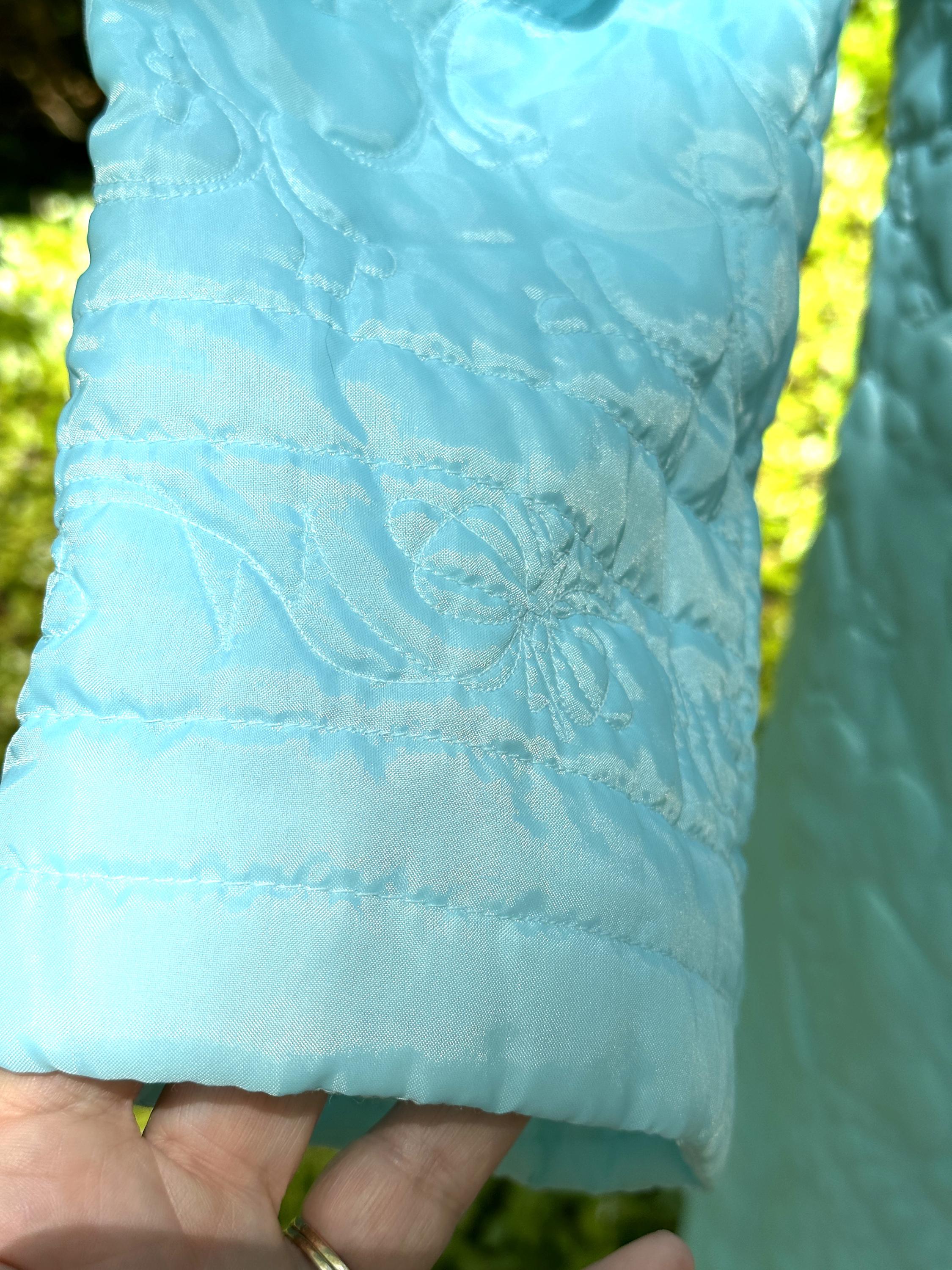 STUNNING QUILTED TURQUOISE Robe/vintage Quilted Robes/asian Style Robes ...