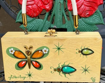 60's ENID COLLINS Glitter Bugs Handbag/enid Collins/enid Collins