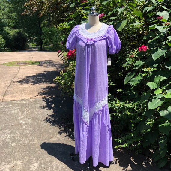 Rare 70's COTTAGE CORE Maxi/70’s Purple Maxi Dres… - image 2