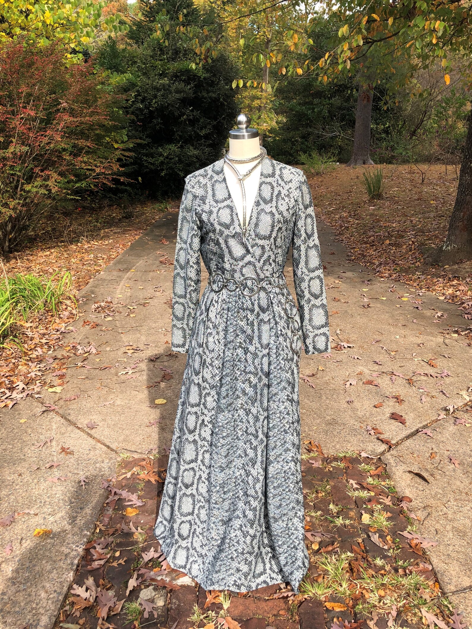 RARE 70's VICTORIA ROYAL Gown/snake Print Gown/lurex Etsy
