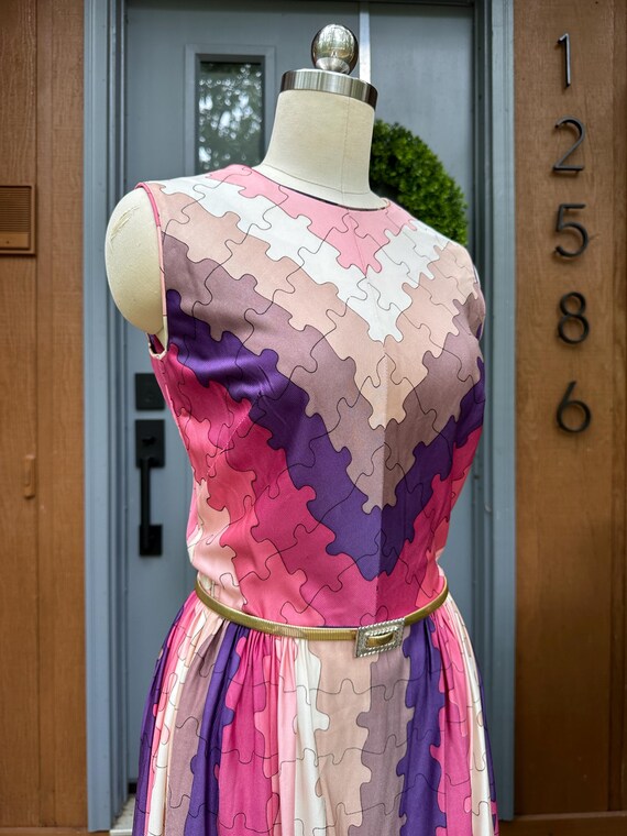 CUTE 70's MOD PUZZLE Dress/70’s Dress/Vintage Dre… - image 7