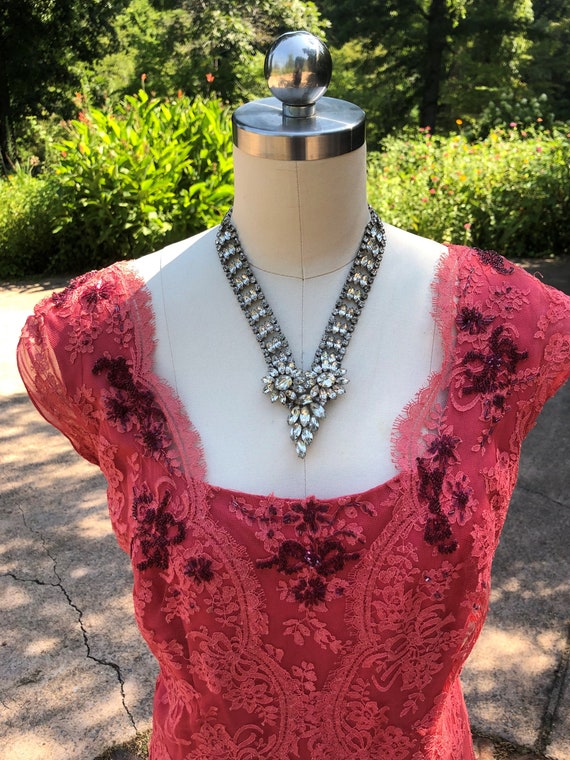Robe Vintage En Dentelle Des Années 60 - Taille 38, Couleur Blanc - Occasion Très Bon état - Style Rétro Chic